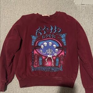 Urban Outfitters Maroon Graphic Crewneck Sweater - project social